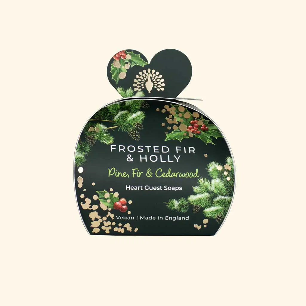 English Soap Co. Frosted Fir & Holly Heart Guest Soap