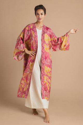 Powder Design Silk Kimono