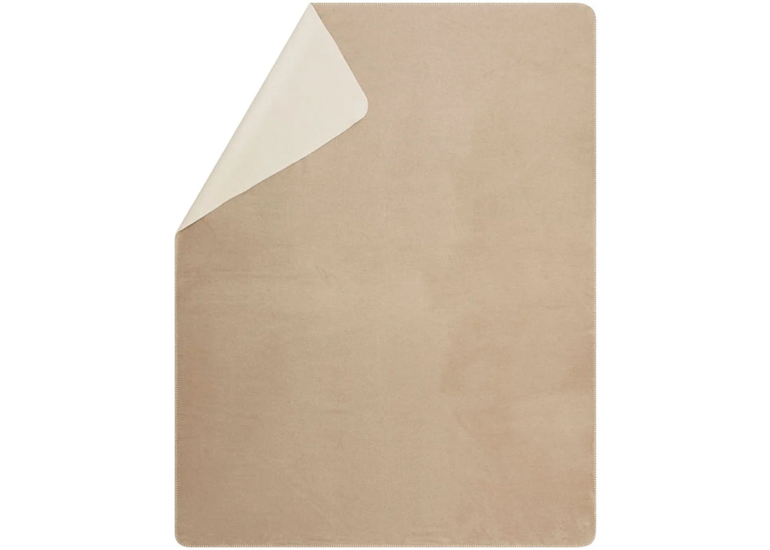 David Fussenegger Beige/Cream Savona Fuzzy Throw