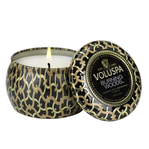 Voluspa Burning Woods Mini Tin Candle