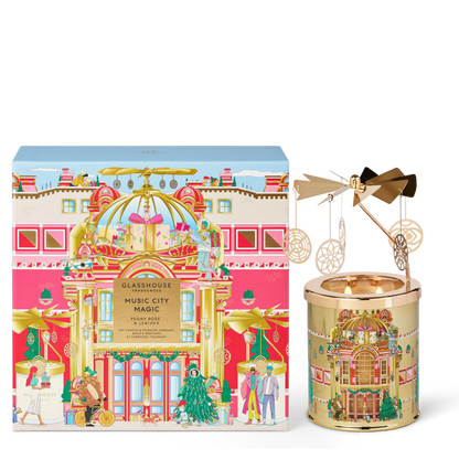 Glasshouse Candle With Spinning Carousel Gift Set