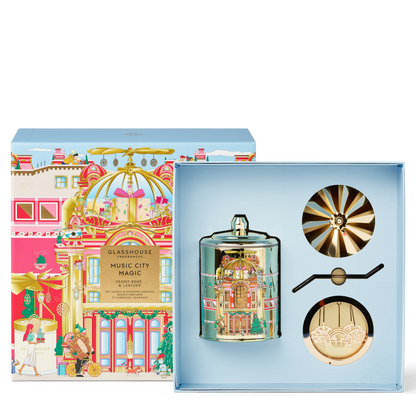 Glasshouse Candle With Spinning Carousel Gift Set