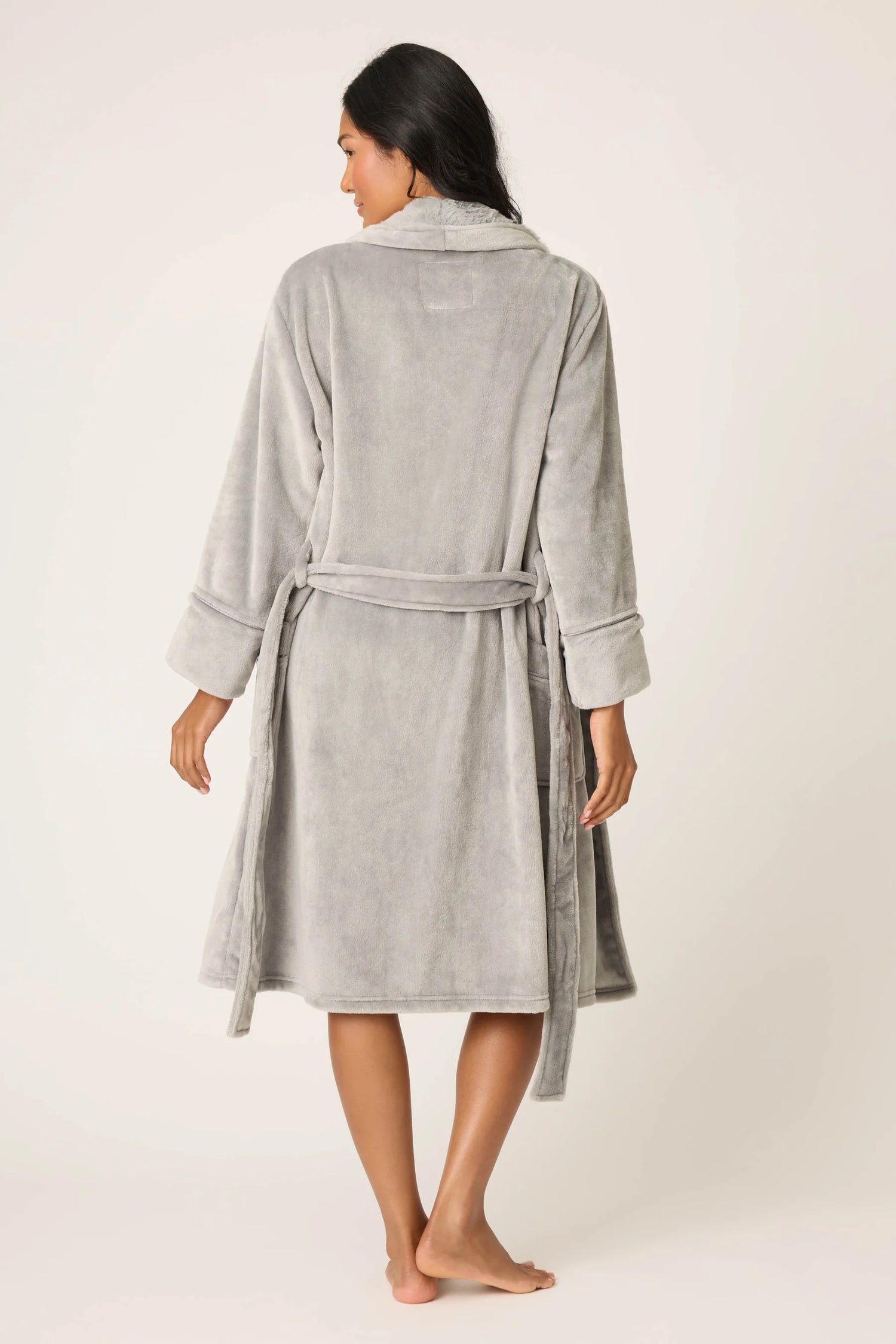 PJ Salvage Luxe Plush Robe - Frost Grey