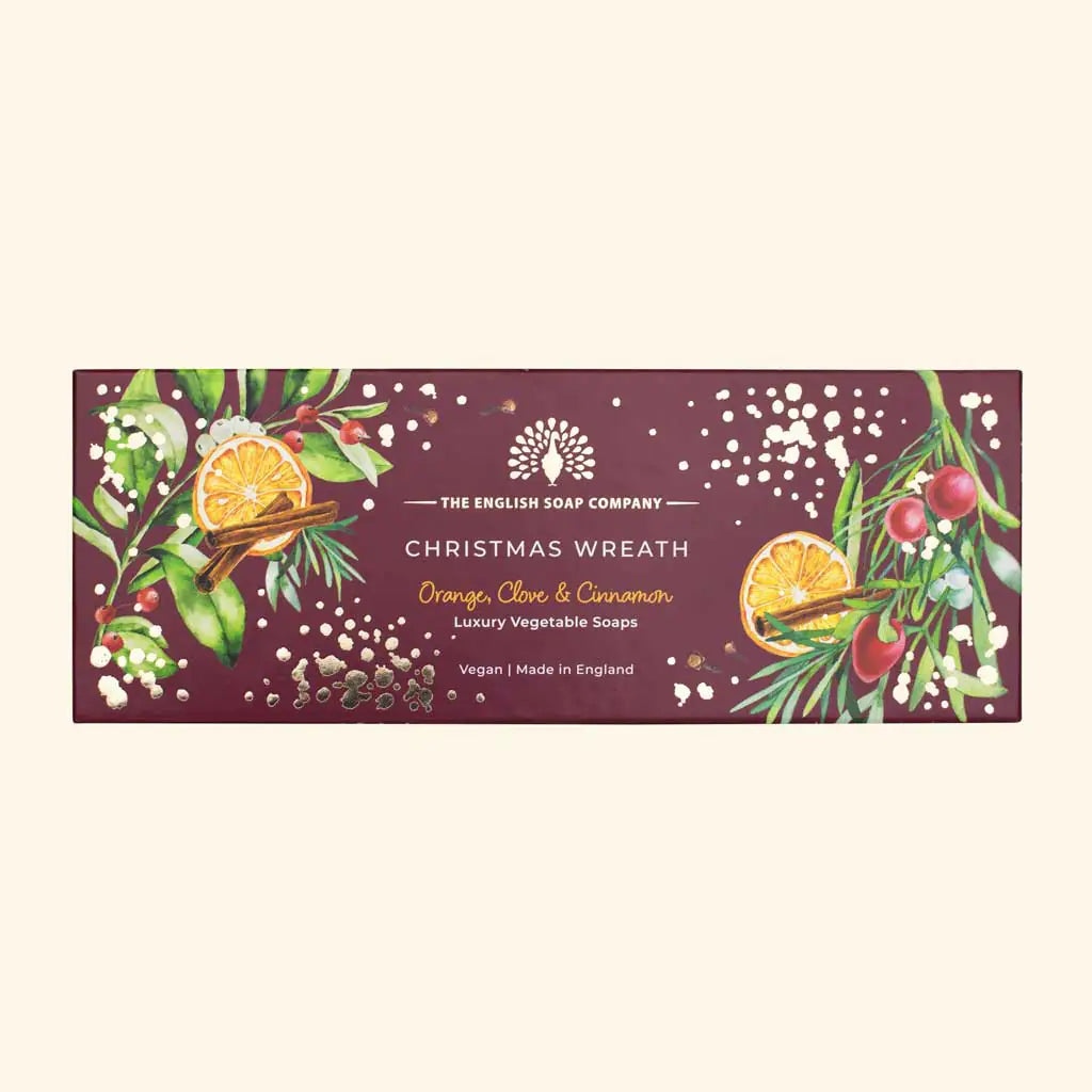 English Soap Co. Christmas Wreath Triple Soap Gift Box