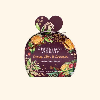 English Soap Co. Christmas Wreath Heart Guest Soaps